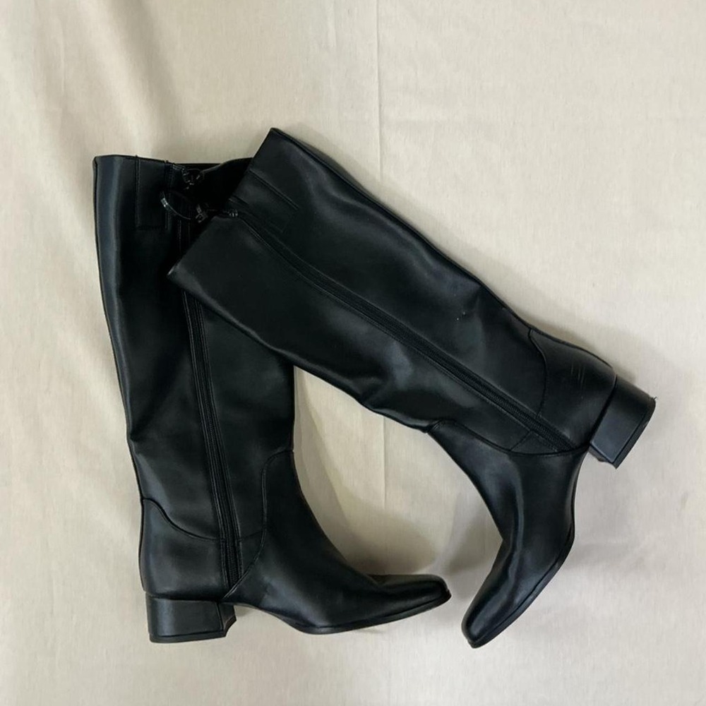 Classic black knee-high boots